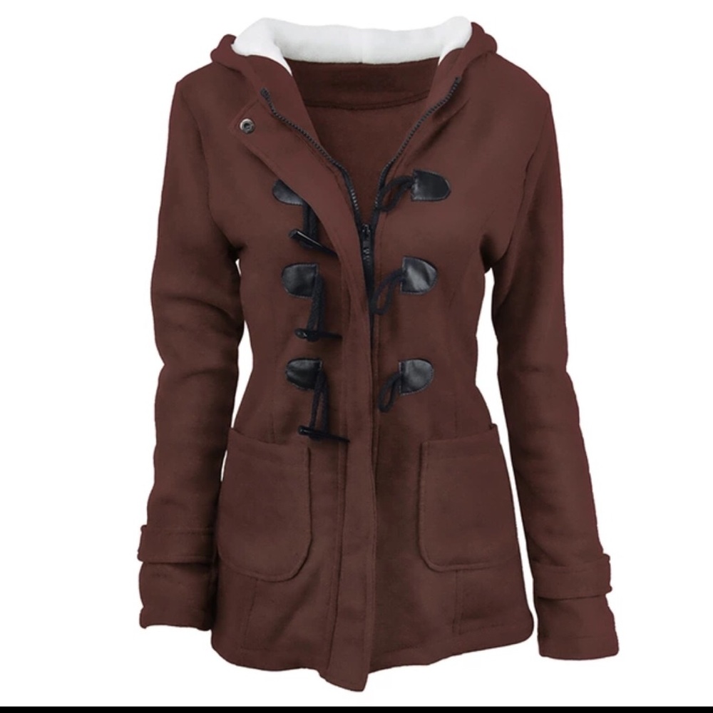 Women’s Fleece Hooded Coat, Size XL